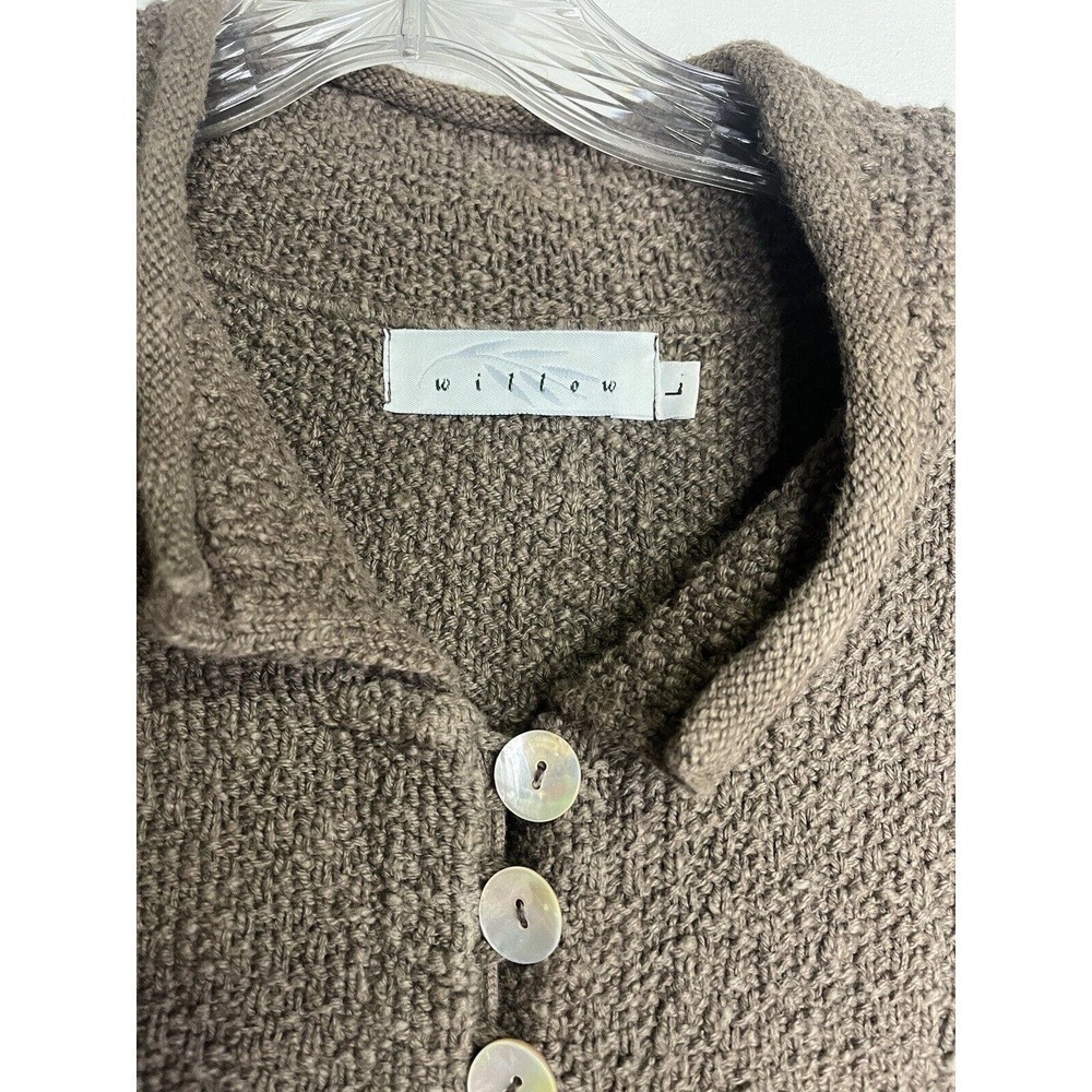 Willow Button-Up Knit Cardigan Sweater Size Large Chucky Knit Tan Brown - Picture 4 of 8